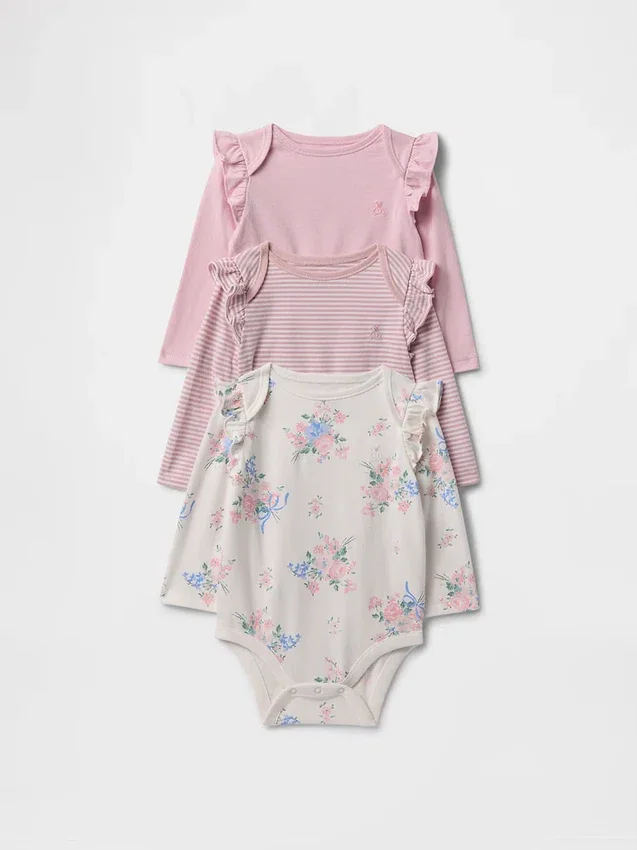 Baby First Favorites Κορμάκι από βιολογικό βαμβάκι (Σετ 3 τεμαχίων)