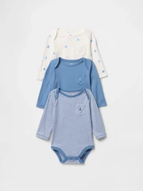 Baby First Favorites Κορμάκι από βιολογικό βαμβάκι (Σετ 3 τεμαχίων)
