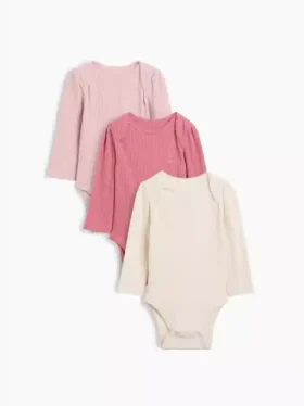 Baby First Favorites Κορμάκι με λεπτές ραβδώσεις (Σετ 3 τεμαχίων)