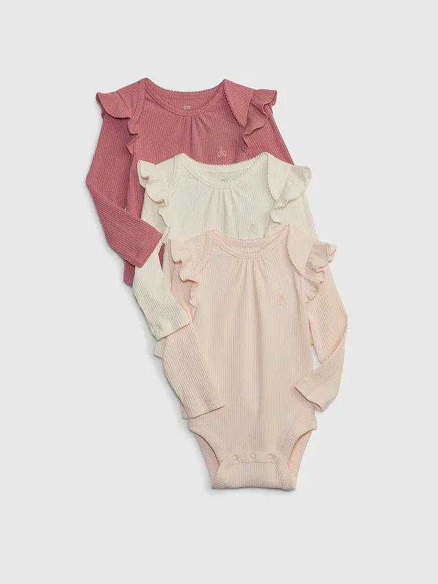 Baby First Favorites Κορμάκι με λεπτές ραβδώσεις (Σετ 3 τεμαχίων)