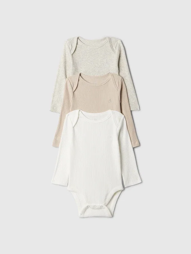 Baby First Favorites Κορμάκι με λεπτές ραβδώσεις (Σετ 3 τεμαχίων)