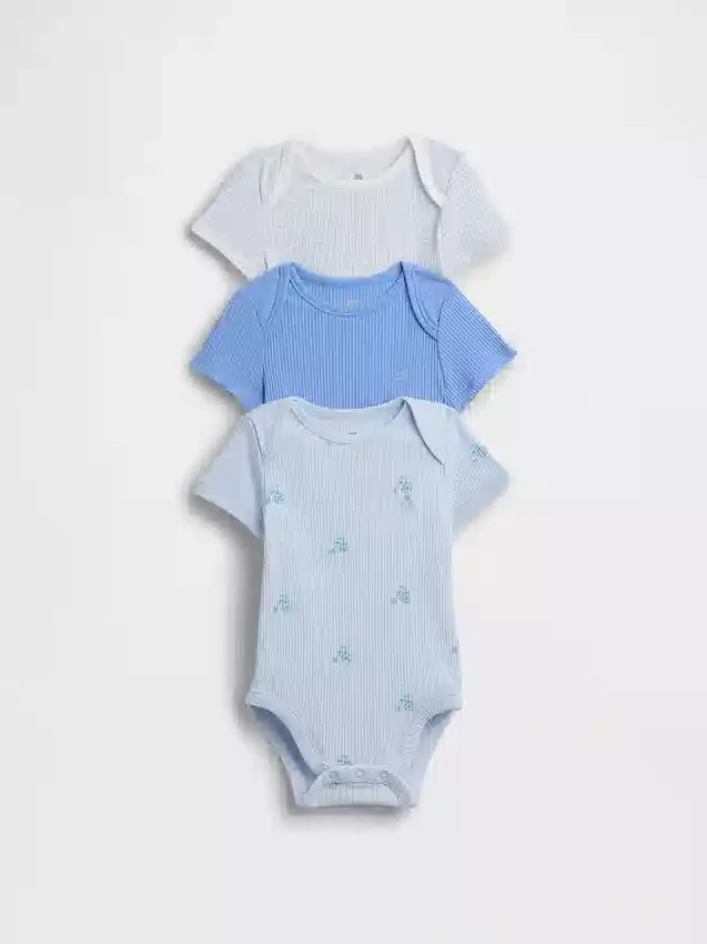 Baby First Favorites Κορμάκι με λεπτές ραβδώσεις (Σετ 3 τεμαχίων)