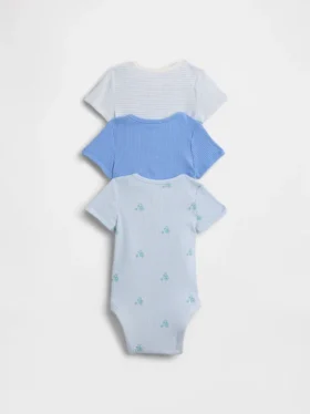 Baby First Favorites Κορμάκι με λεπτές ραβδώσεις (Σετ 3 τεμαχίων)