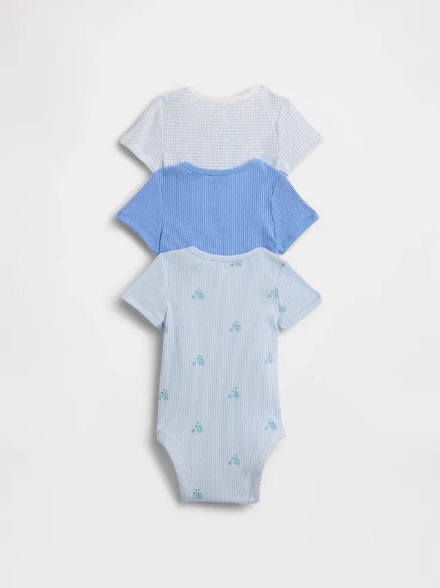 Baby First Favorites Κορμάκι με λεπτές ραβδώσεις (Σετ 3 τεμαχίων)