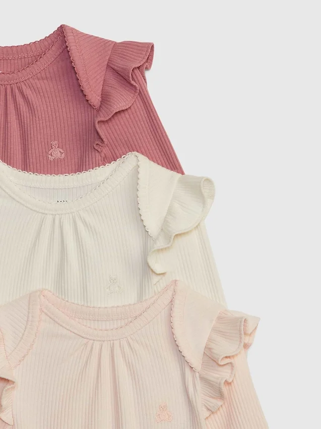Baby First Favorites Κορμάκι με λεπτές ραβδώσεις (Σετ 3 τεμαχίων)