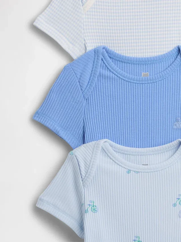 Baby First Favorites Κορμάκι με λεπτές ραβδώσεις (Σετ 3 τεμαχίων)