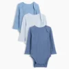 Baby First Favorites Κορμάκι με τσέπη και πλεκτό ύφασμα Tinyrib (Σετ 3 τεμαχίων)