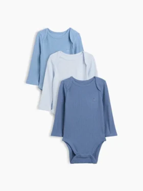 Baby First Favorites Κορμάκι με τσέπη και πλεκτό ύφασμα Tinyrib (Σετ 3 τεμαχίων)