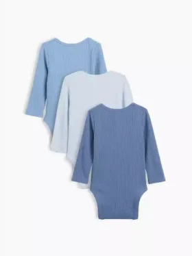 Baby First Favorites Κορμάκι με τσέπη και πλεκτό ύφασμα Tinyrib (Σετ 3 τεμαχίων)