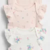 Baby First Favorites Κορμάκι με βολάν και λεπτή ραβδωτή πλέξη (Σετ 3 τεμαχίων)