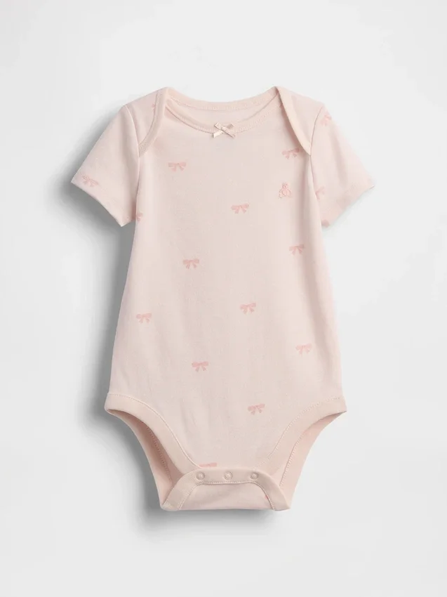 Baby First Favorites Οργανικό βαμβακερό κορμάκι με φιόγκο