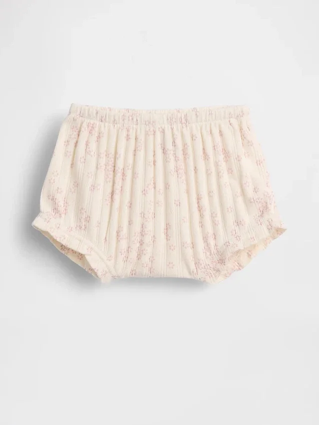 Baby First Favorites: Παιδικά παντελονάκια με λουλουδάτο μοτίβο και πλεκτό ύφασμα Pointelle