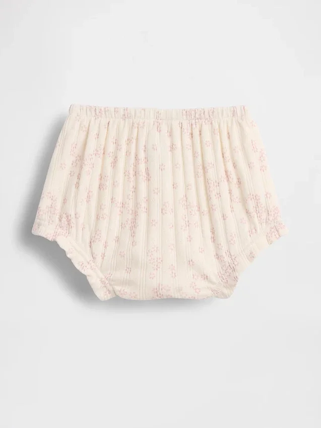 Baby First Favorites: Παιδικά παντελονάκια με λουλουδάτο μοτίβο και πλεκτό ύφασμα Pointelle
