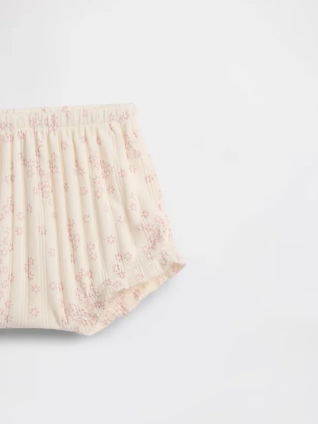 Baby First Favorites: Παιδικά παντελονάκια με λουλουδάτο μοτίβο και πλεκτό ύφασμα Pointelle