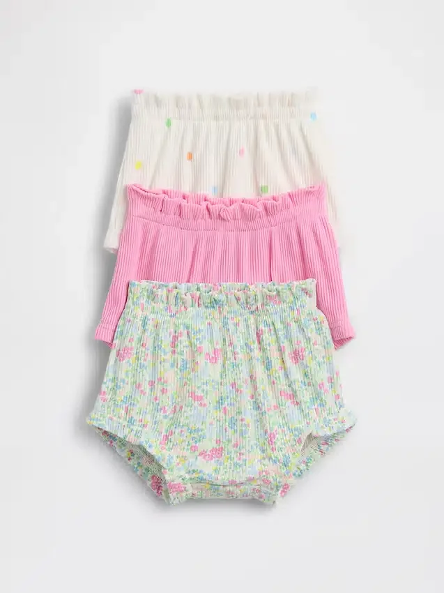Baby First Favorites Παντελονάκια με βολάν και ραβδωτό πλεκτό (Σετ 3 τεμαχίων)