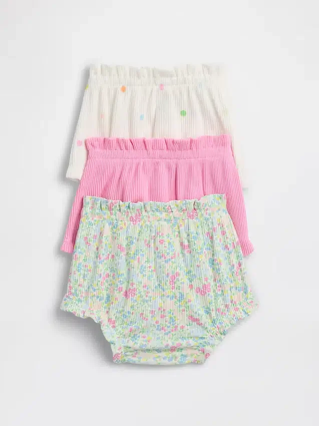 Baby First Favorites Παντελονάκια με βολάν και ραβδωτό πλεκτό (Σετ 3 τεμαχίων)