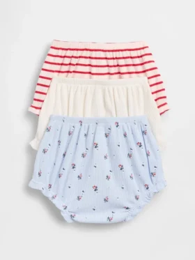 Baby First Favorites Παντελονάκια με βολάν και ραβδωτό πλεκτό (Σετ 3 τεμαχίων)