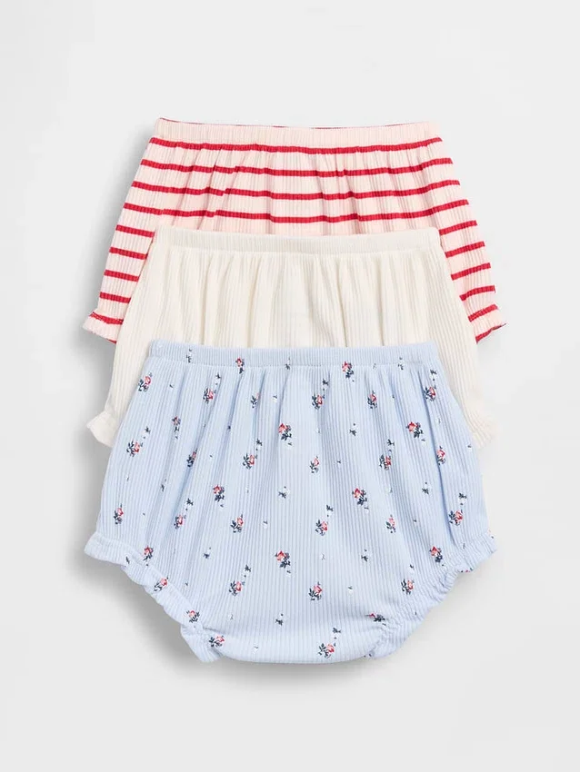 Baby First Favorites Παντελονάκια με βολάν και ραβδωτό πλεκτό (Σετ 3 τεμαχίων)
