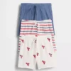 Baby First Favorites Σορτς με ρίγες Tinyrib που φοριούνται εύκολα (Σετ 3 τεμαχίων)