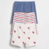 Baby First Favorites Σορτς με ρίγες Tinyrib που φοριούνται εύκολα (Σετ 3 τεμαχίων)