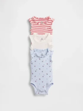 Baby First Favorites Tinyrib Ruffle Tank Κορμάκι (Σετ 3 τεμαχίων)