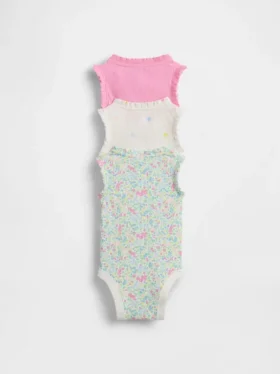Baby First Favorites Tinyrib Ruffle Tank Κορμάκι (Σετ 3 τεμαχίων)
