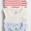 Baby First Favorites Tinyrib Ruffle Tank Κορμάκι (Σετ 3 τεμαχίων)
