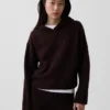 CashSoft Oversized Shaker-Stitch Hoodie