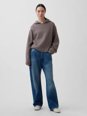 CashSoft Oversized Shaker-Stitch Hoodie