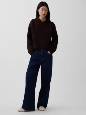 CashSoft Oversized Shaker-Stitch Hoodie