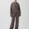 CashSoft Oversized Shaker-Stitch Hoodie