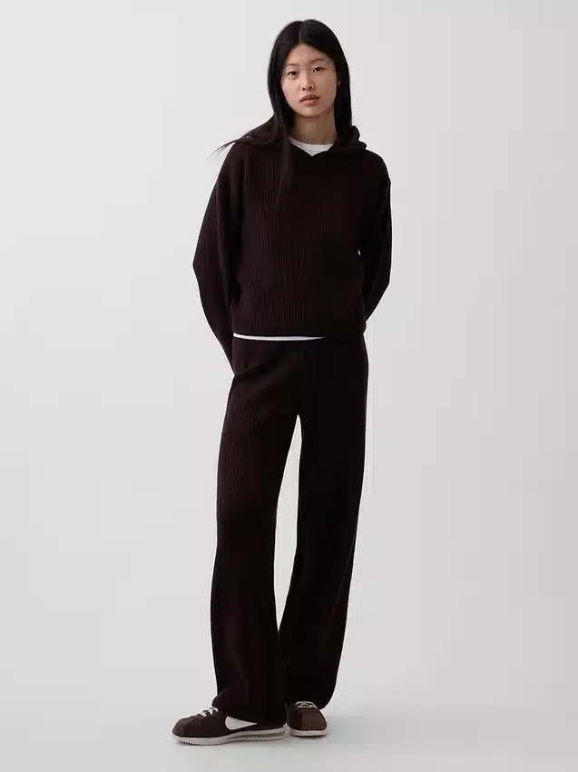 CashSoft Oversized Shaker-Stitch Hoodie