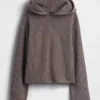 CashSoft Oversized Shaker-Stitch Hoodie