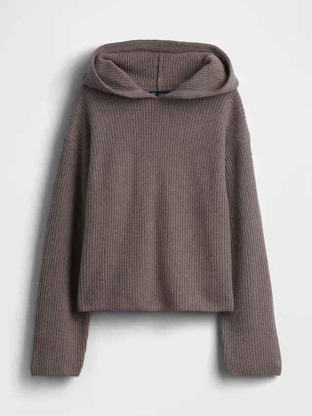 CashSoft Oversized Shaker-Stitch Hoodie