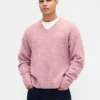 Χαλαρό κοντό πουλόβερ με V-neck