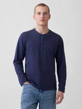 Χαλαρό πουκάμισο Henley