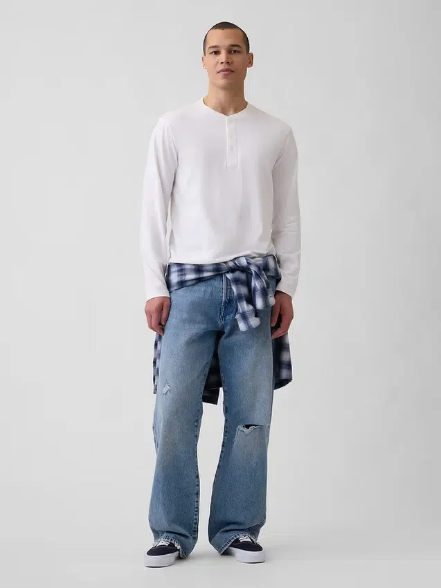 Χαλαρό πουκάμισο Henley