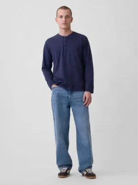 Χαλαρό πουκάμισο Henley
