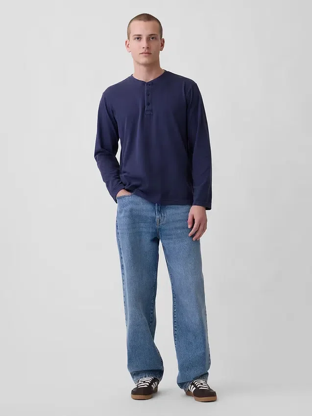 Χαλαρό πουκάμισο Henley