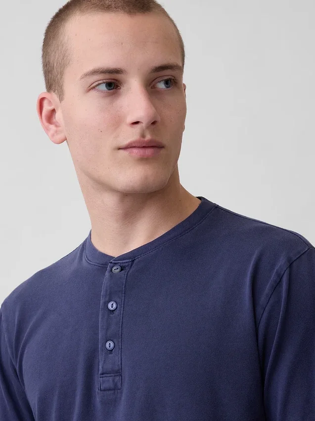 Χαλαρό πουκάμισο Henley