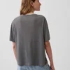 Χαλαρό Pουκάμισο με V-neck από μείγμα λινού