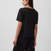Χαλαρό Pουκάμισο με V-neck από μείγμα λινού