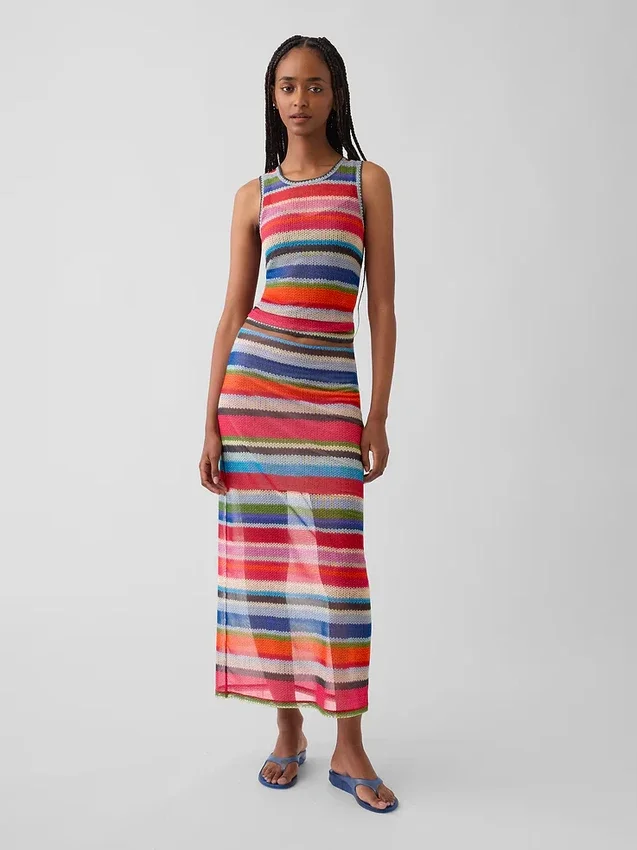 Διαφανές αμάνικο μπλουζάκι Gapstudio Happy Stripe