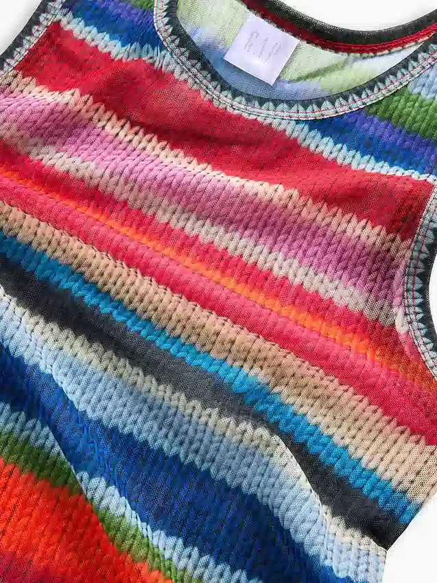 Διαφανές αμάνικο μπλουζάκι Gapstudio Happy Stripe