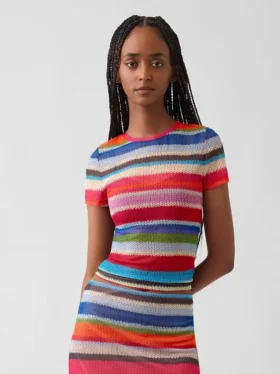 Διαφανές T-shirt με ρίγες «Happy Stripe» της Gapstudio