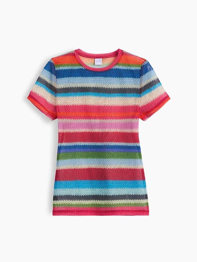 Διαφανές T-shirt με ρίγες «Happy Stripe» της Gapstudio