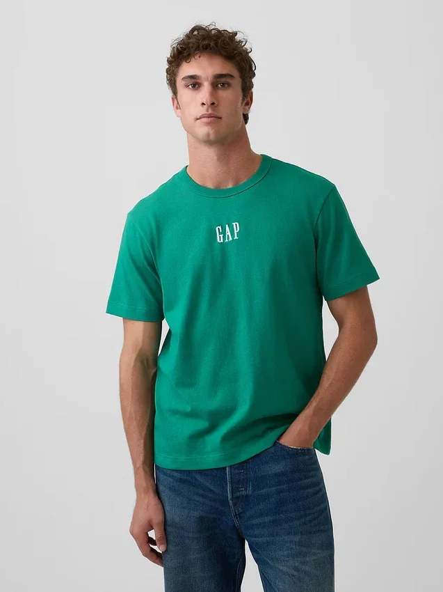 Ενήλικων, βαρύ, χαλαρό T-shirt με λογότυπο