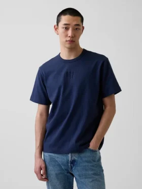 Ενήλικων, βαρύ, χαλαρό T-shirt με λογότυπο