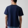 Ενήλικων, βαρύ, χαλαρό T-shirt με λογότυπο