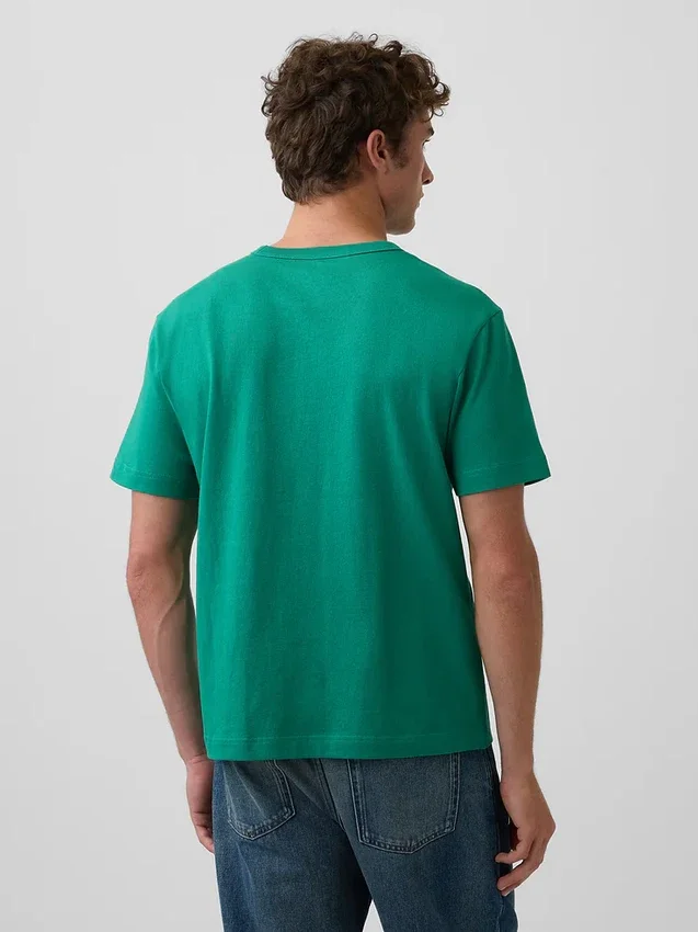 Ενήλικων, βαρύ, χαλαρό T-shirt με λογότυπο